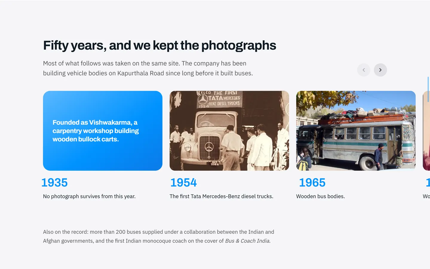 Sutlej fifty years timeline with archive photographs from 1935, 1954 and 1965