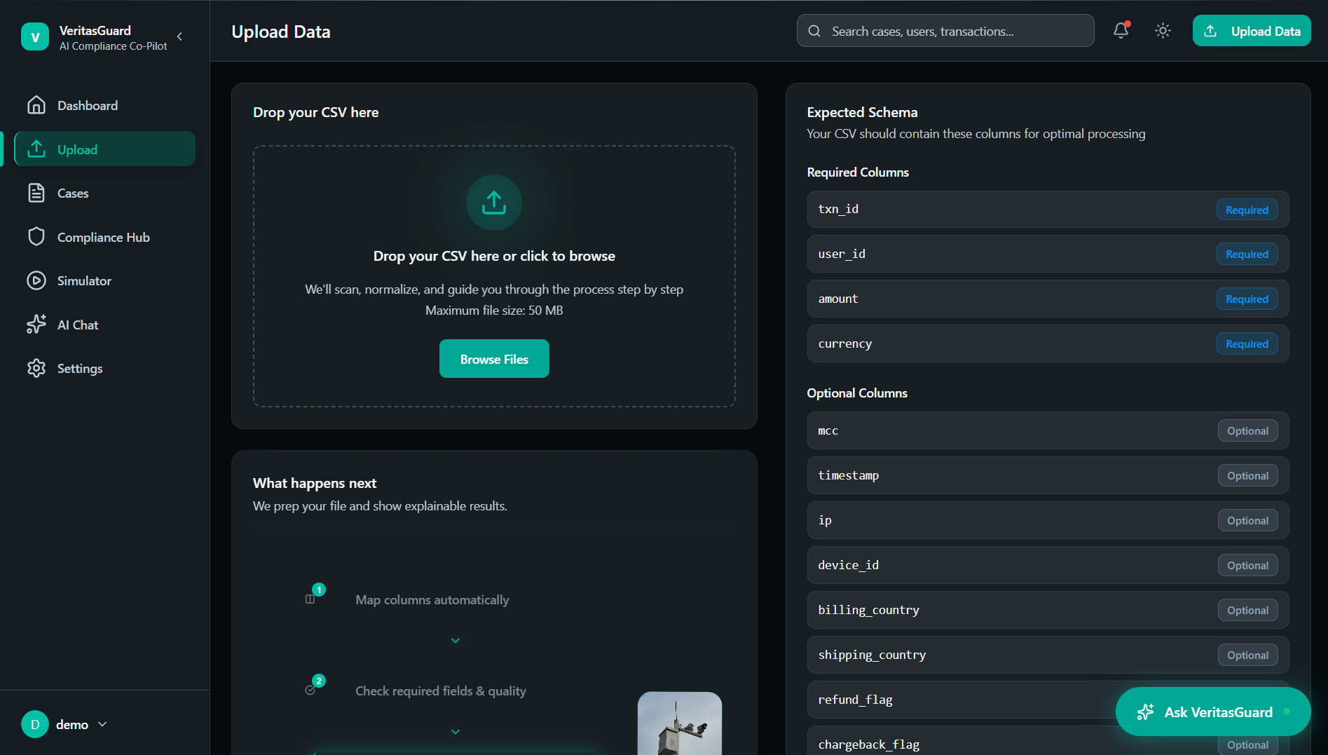 CSV Upload flow
